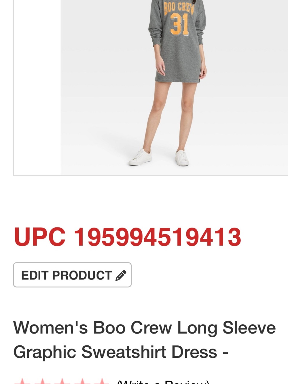 Grey Sweatshirt Dress with Yellow Graphic